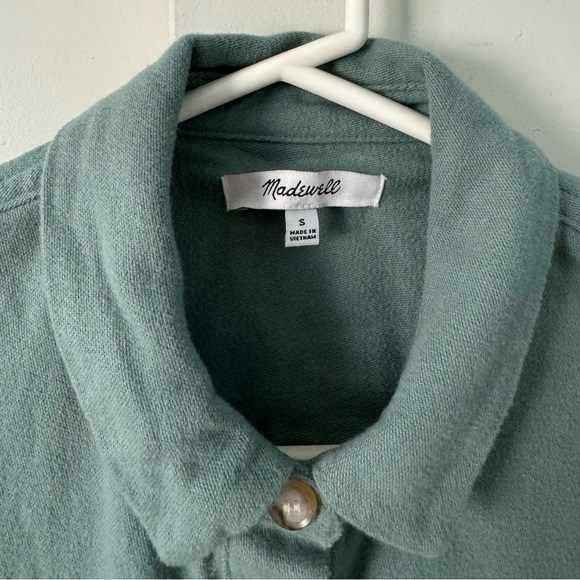 Madewell Drapey Moleskin Button-Down Shirt Size Small Pale Eucalyptus - Picture 4 of 11